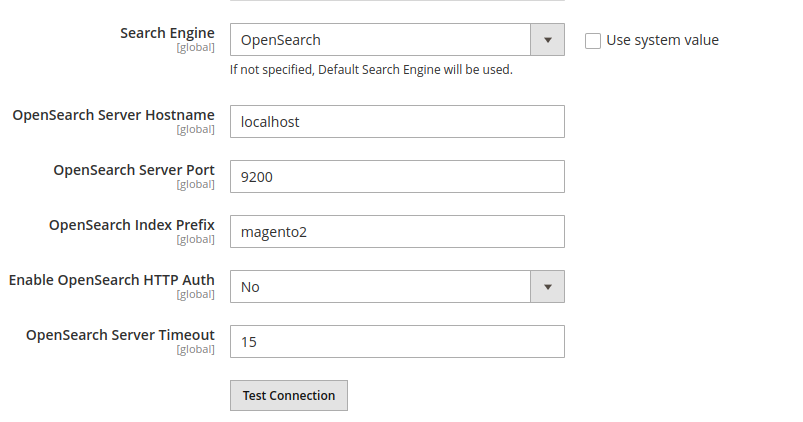 Magento 2 Opensearch configuration